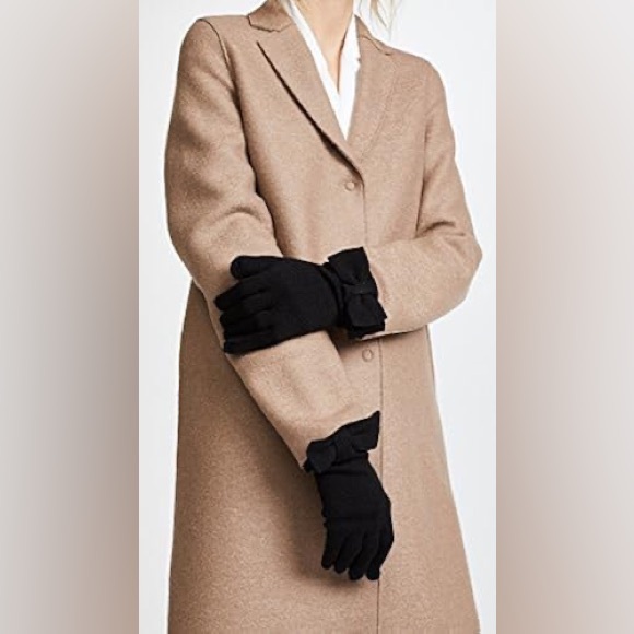 kate spade Accessories - NWT Kate Spade Women's Bow Gloves Touchscreen Black Knit (One Size).
